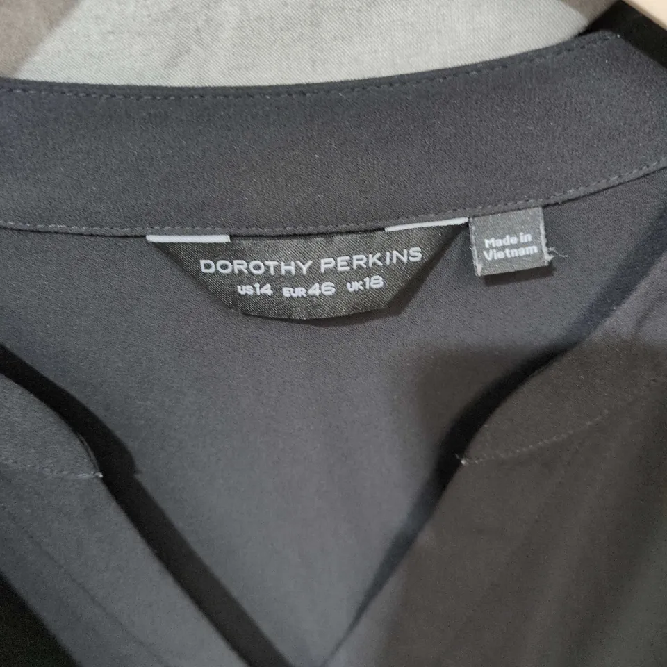 DOROTHY PERKINS BLACK BLOUSE – WOMEN'S TOP, UK 18 (US 14, EU 46)