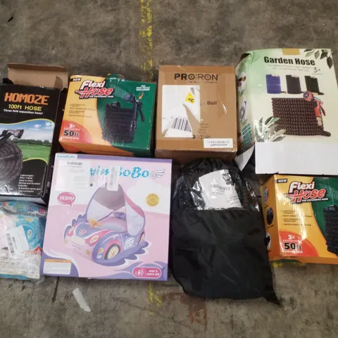 PALLET CONTAINING ASSORTED GARDEN HOSES & INFLATABLES