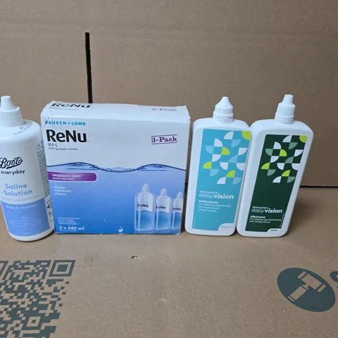 TOTE OF APPROXIMATELY 20 ASSORTED CONTACT LENS SOLUTIONS