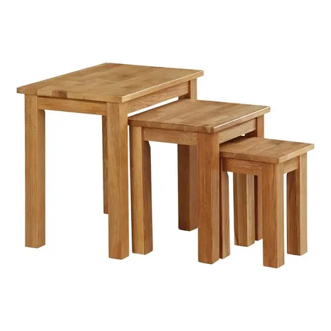 BOXED CARMEL 3 PIECE NEST OF TABLES - OILED OAK (1 BOX)