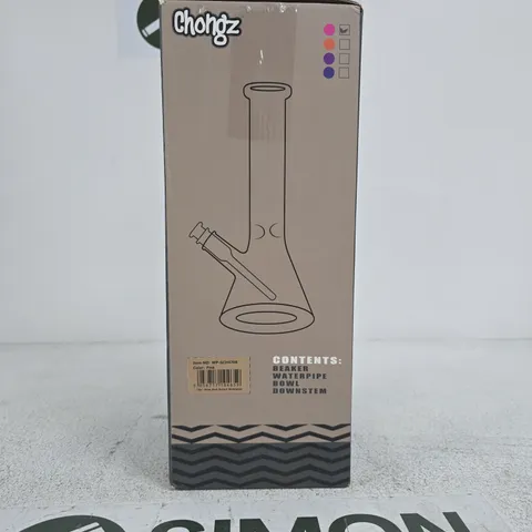 CHONGZ BEAKER WATER PIPE – GLASS BONG WITH PINK ACCENTS