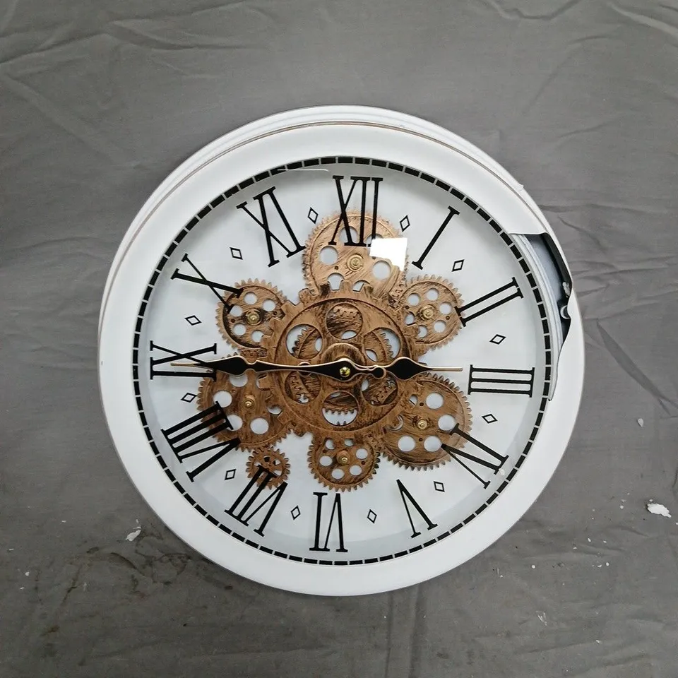 INDUSTRIAL CYBERPUNK DESIGN CLOCK INN WHITE