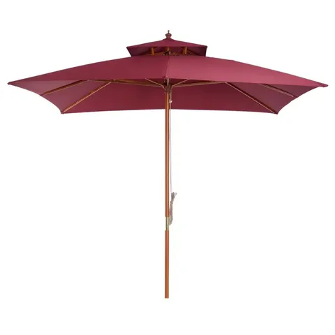 BOXED OUTSUNNY 3M GARDEN PARASOL PATIO BAMBOO SUN UMBRELLA - WINE (1 BOX)