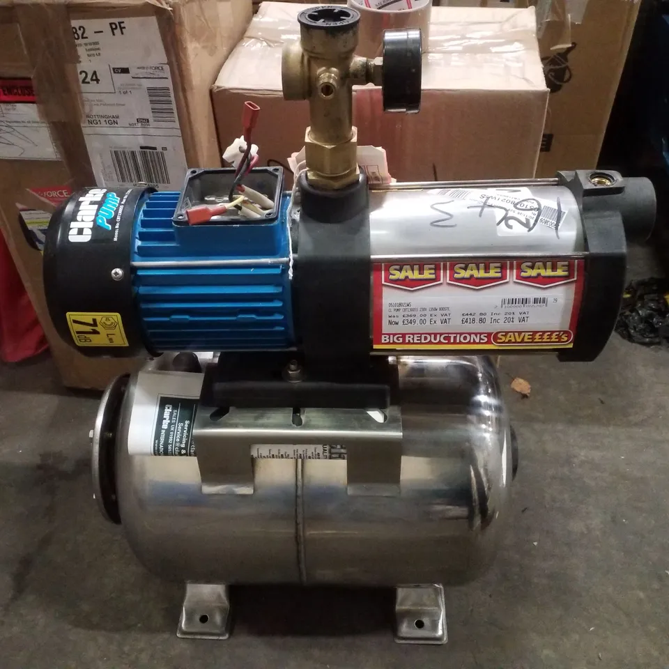 CLARKE CBT1300SS 1" 1350W 90LPM 35M HEAD STAINLESS STEEL BOOSTER PUMP (230V)