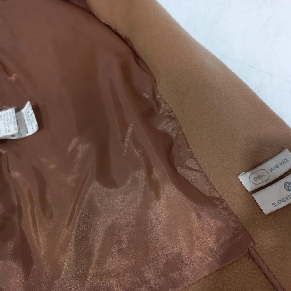 DEWL BROWN OPEN FRONT BELTED BLENDED CASHMERE COAT IN BROWN - UNSPECIFIED