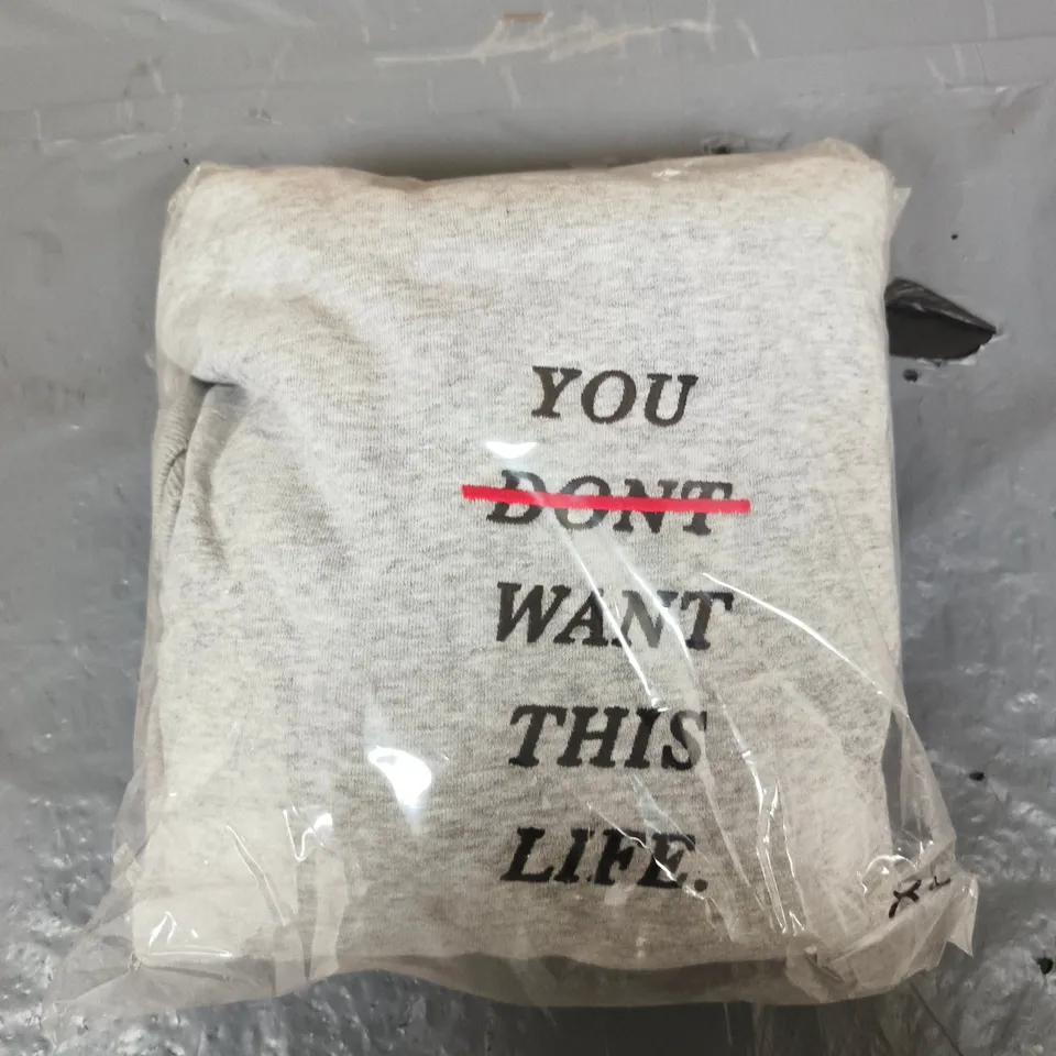 YOU DONT WANT THIS LIFE GREY REDLINE HOODIE - XS