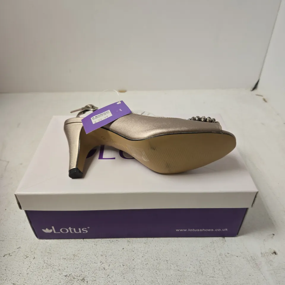 LOTUS ELODIE PEWTER METALLIC HIGH HEELED SANDAL – UK4