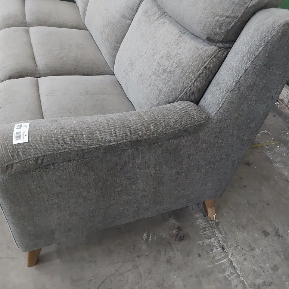 DESIGNER THREE SEATER SOFA GREY FABRIC 