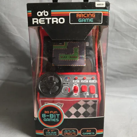 ORB RETRO RACING GAME HANDHELD CONSOLE – 30 BUILT-IN 8-BIT GAMES – BOXED