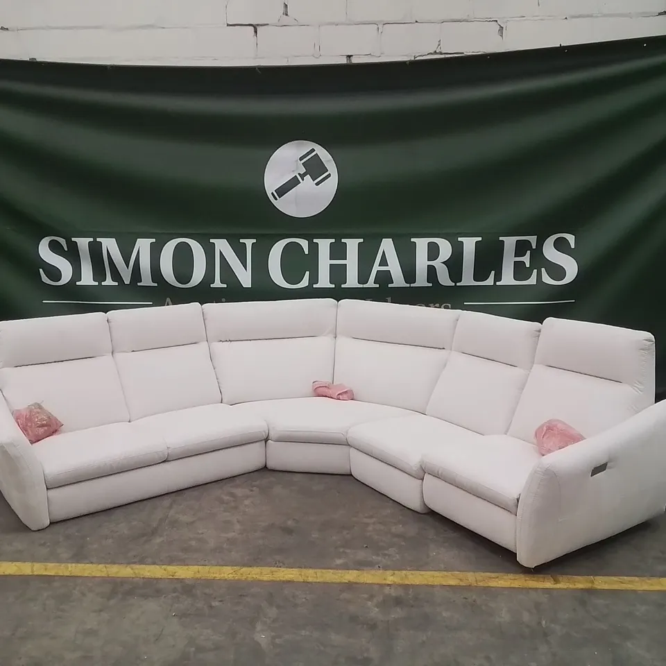 QUALITY DESIGNER ITALIAN MADE GAIA ELECTRIC PART RECLINING FABRIC CORNER SOFA 