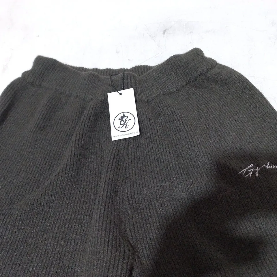 GYM KING RIB KNIT TROUSERS IN WARM KHAKI - UK 10