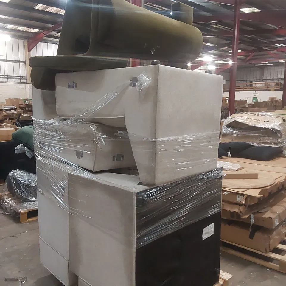 PALLET CONTAINING A LARGE QUANTITY OF ASSORTED SOFA PARTS ECT