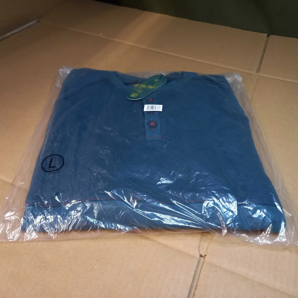 PACKAGED FJORD HENLEY TEAL PADDED TOP - LARGE