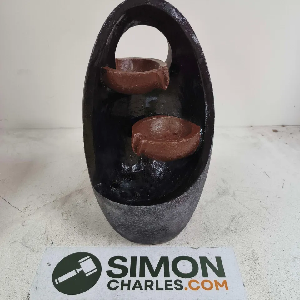 EGG-SHAPED GARDEN FOUNTAIN WITH TEXTURED FINISH 