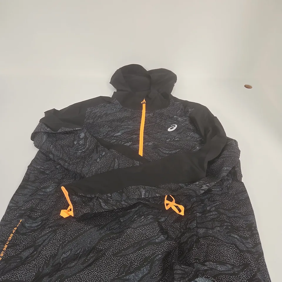 ASICS FUJITRAIL PACKABLE WINDBREAKER – BLACK – MEN'S MEDIUM 