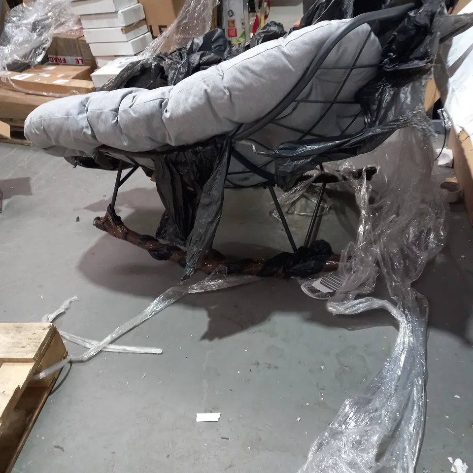 LARGE PADDED ROCKING/COCOON CHAIR - GRAPHITE/GREY