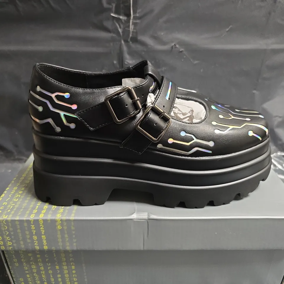 BOXED PAIR OF KOI CYBERNETIC STOMPER MARY JANES - UK SIZE 5