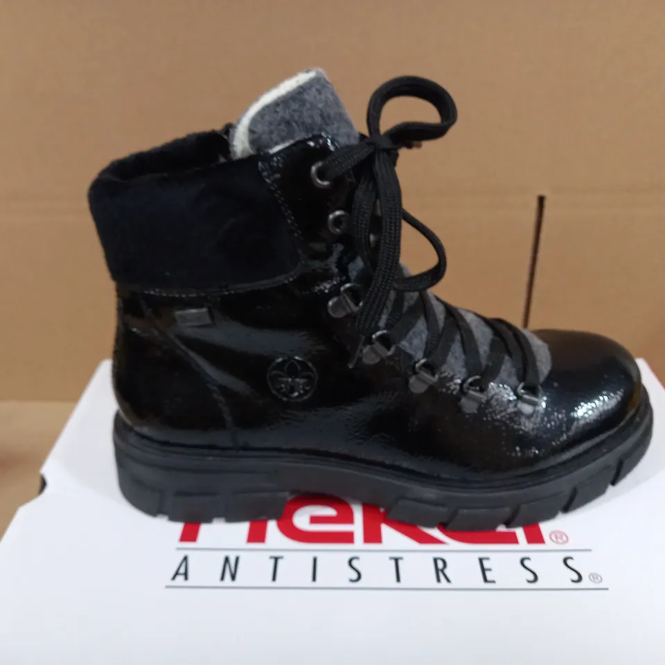 RIEKER BLACK/GREY HIKING BOOTS - UK SIZE 6.5