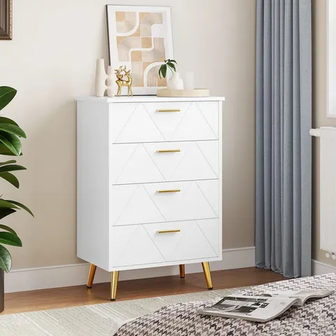 BOXED AHSIR 4-DRAWER CHEST OF DRAWS 