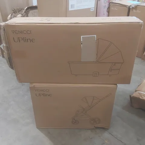 BOXED VENICCI UPLINE STROLLER AND CARRYCOT - STONE BEIGE (2 BOXES)