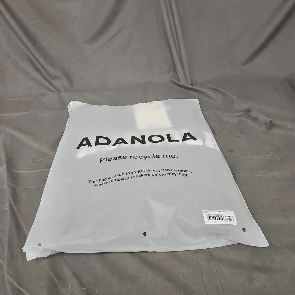 ADANOLA VARSITY BOUCLE OVERSIZED KNIT SWEATSHIRT – DARK COCOA BROWN/MARSHMALLOW – UK M