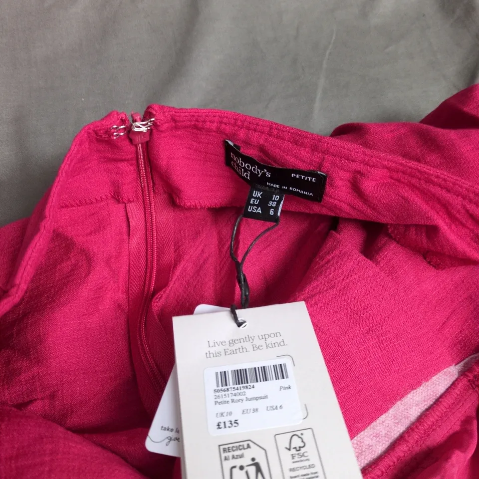 NOBODY'S CHILD PETITE RORY JUMPSUIT – PINK, UK 10 (EU 38, USA 6)