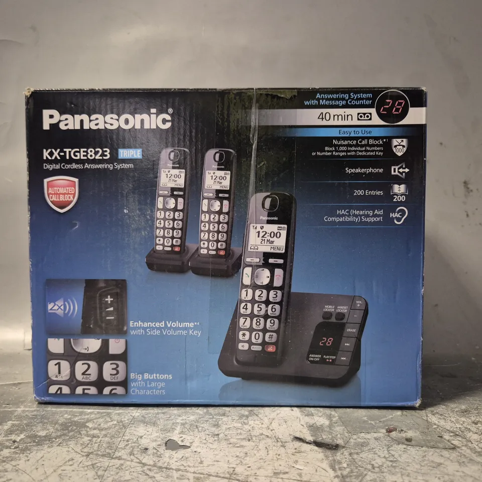 PANASONIC KX-TGE823 DIGITAL CORDLESS ANSWERING SYSTEM