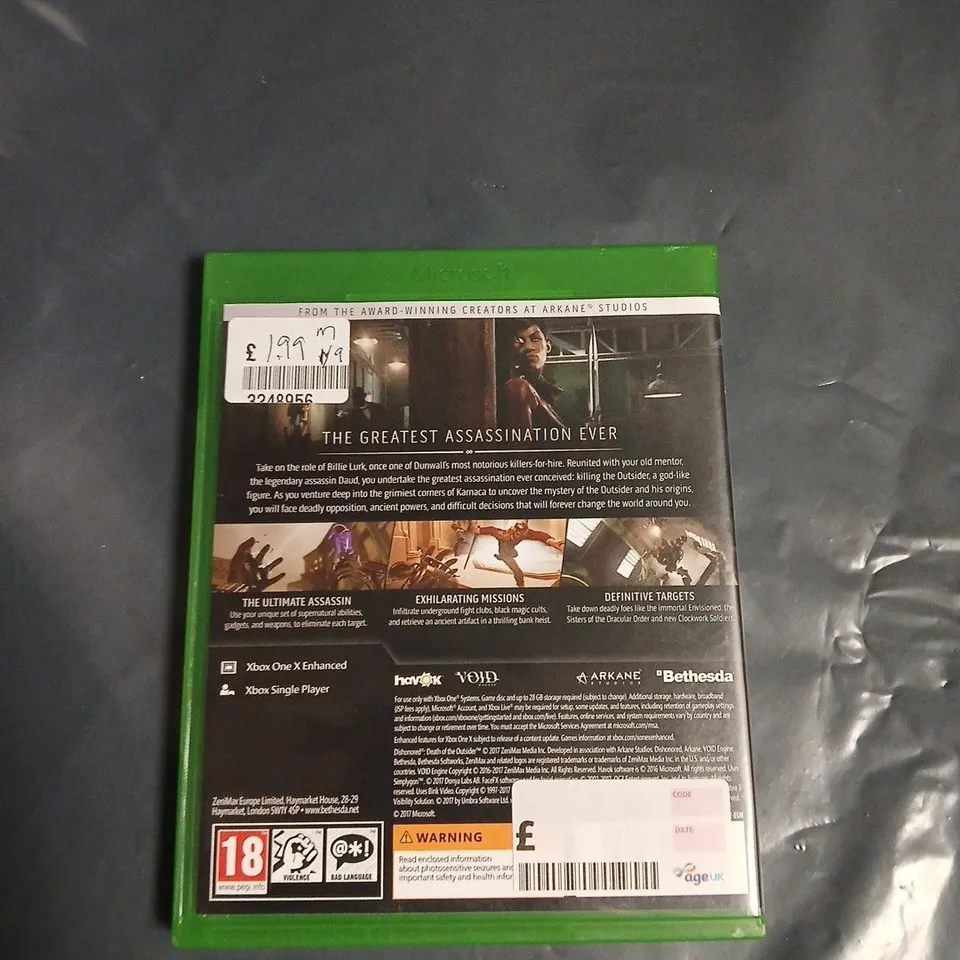 DISHONORED: DEATH OF THE OUTSIDER – XBOX ONE 
