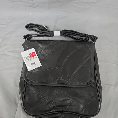 GENUINE LEATHER CROSSBODY BAG – BLACK