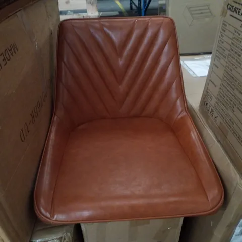 BOXED PAIR OF FAUX LEATHER BAR STOOLS