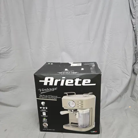 ARIETE VINTAGE ESPRESSO COFFEE MACHINE – BEIGE, BOXED