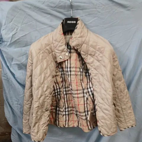 BURBERRY QUILTED JACKET β BEIGE WITH BURBERRY CHECK LINING - SIZE 12 YEARS