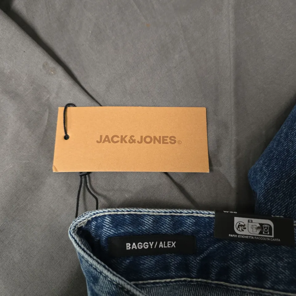 JACK & JONES BAGGY JEANS – MEN'S DENIM TROUSERS (ALEX) 32"