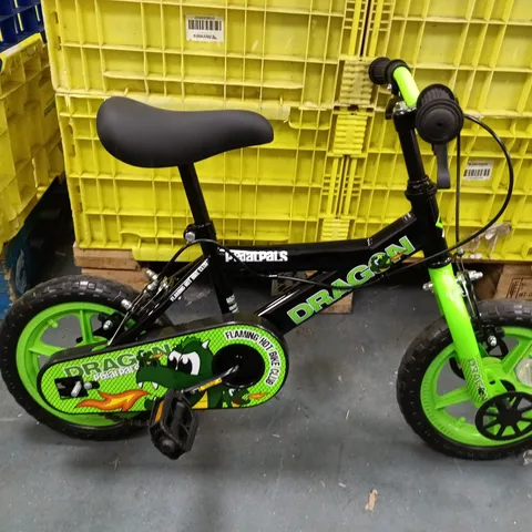 DRAGON-THEMED KIDS' BICYCLE – NEON GREEN AND BLACK