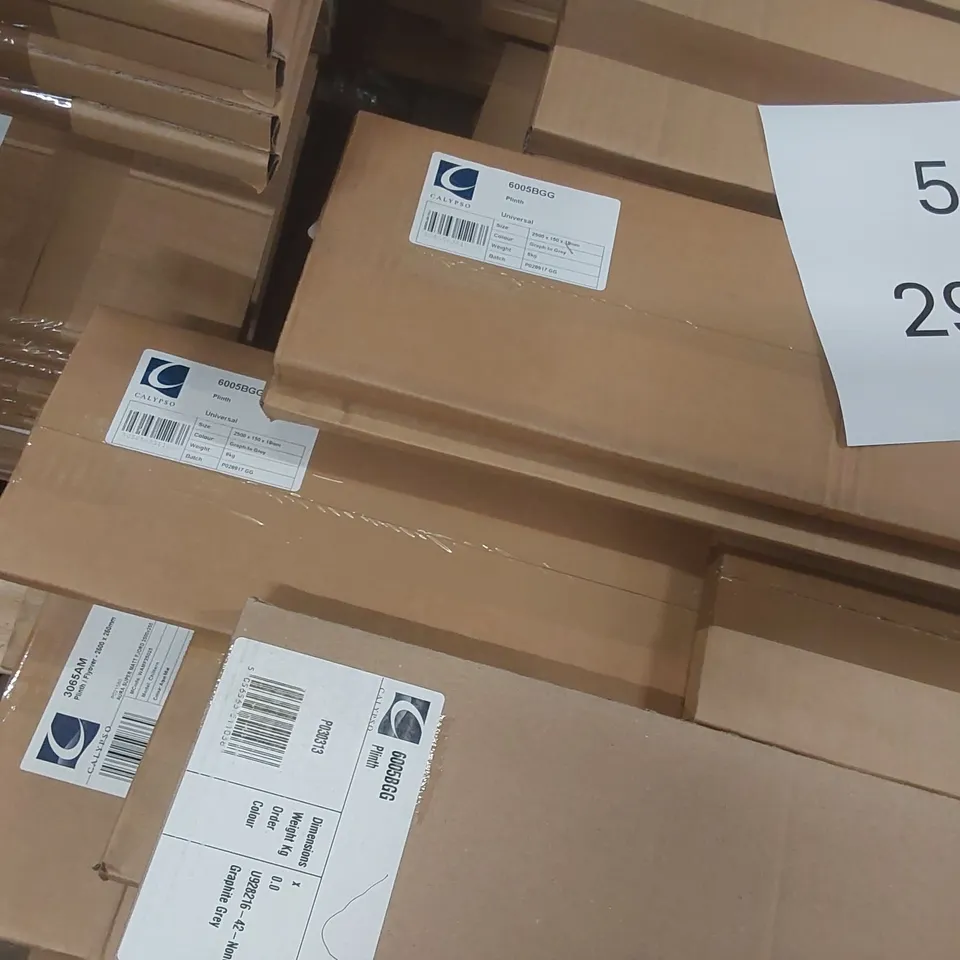 PALLET CONTAINING A LARGE QUANTITY OF ASSORTED PLINTH PANLES ECT