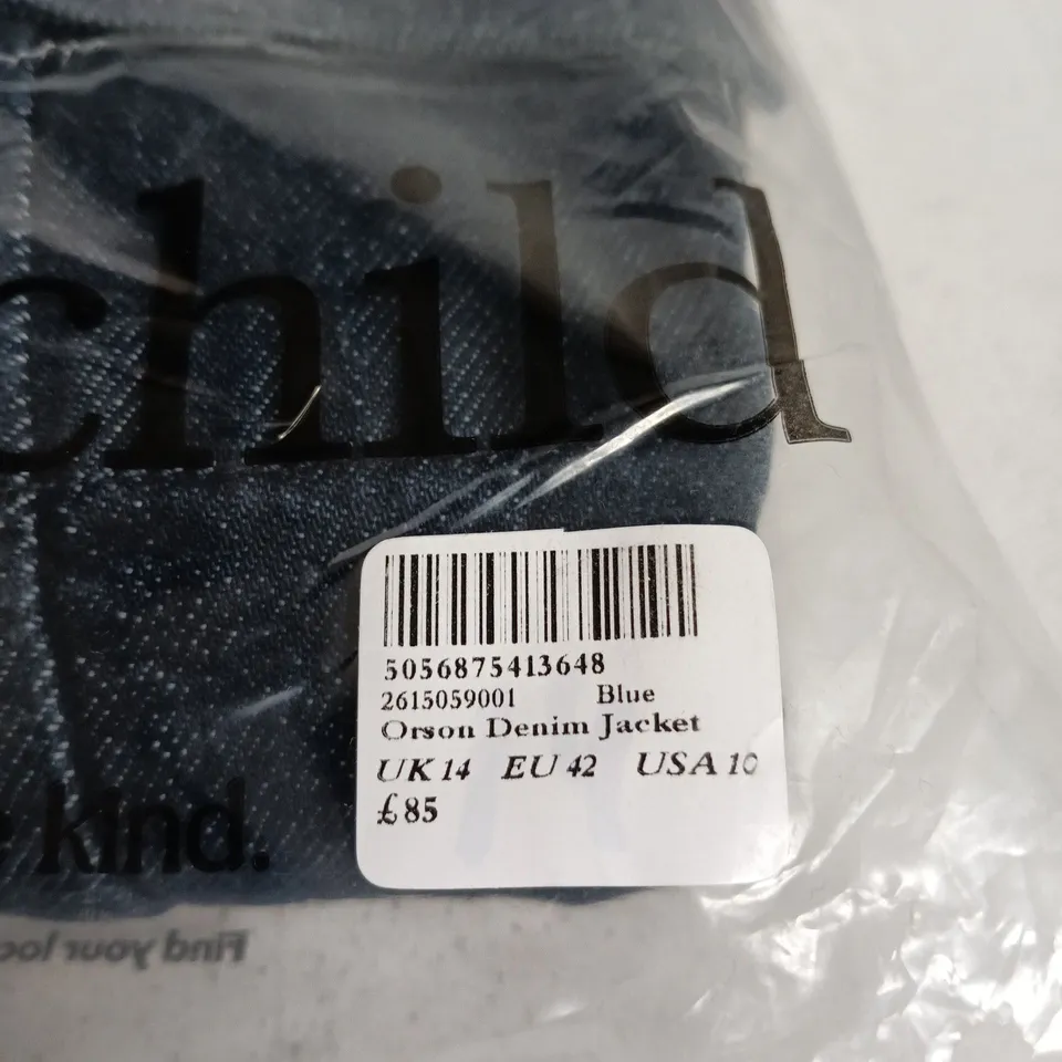 NOBODY'S CHILD ORSON DENIM JACKET – BLUE – UK 14 (EU 42, USA 10)