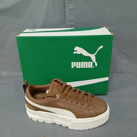 BOXED PAIR OF PUMAS MAYZE LUZE WOMENS UK 5 HAUTE COFFEE