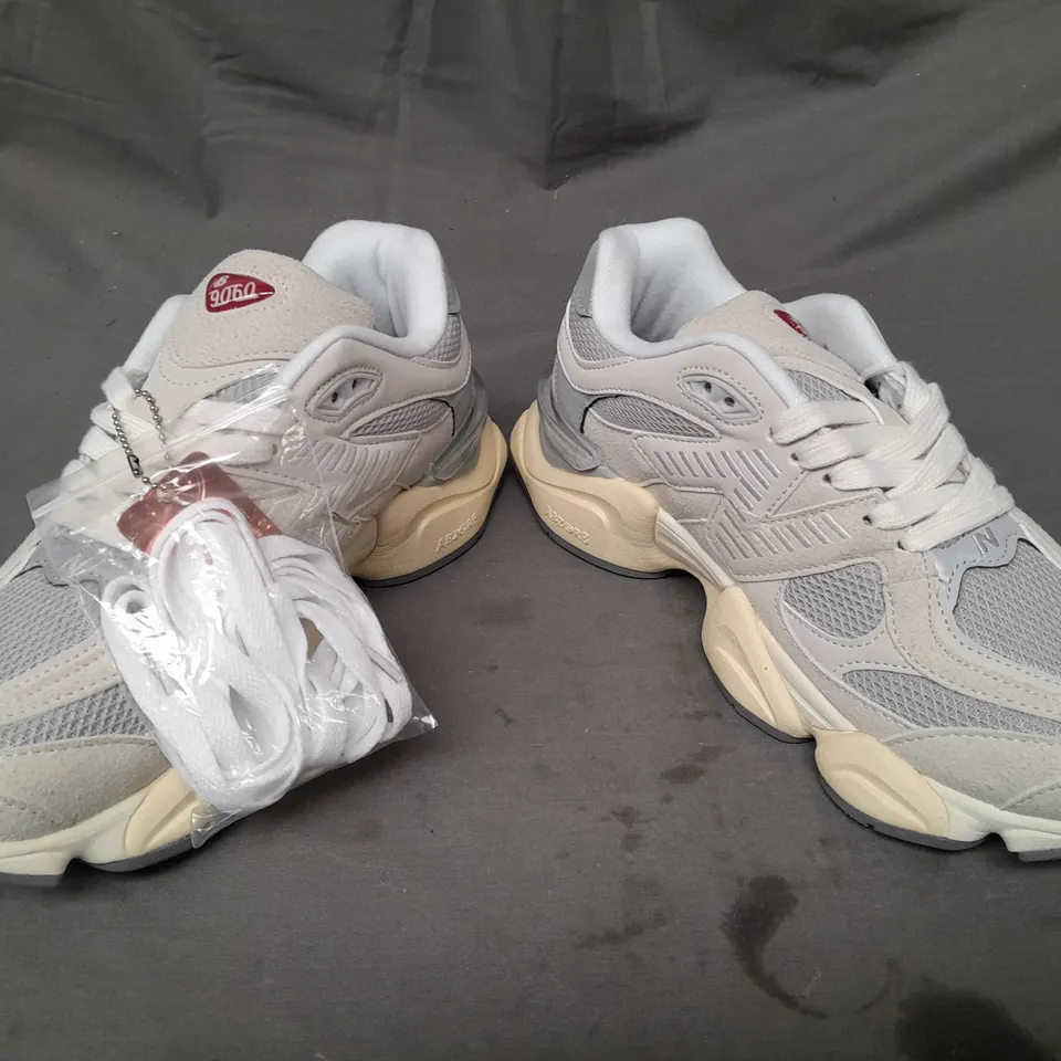 BOXED PAIR OF NEW BALANCE 9060 SHOES IN CREAM/BEIGE UK SIZE 6.5