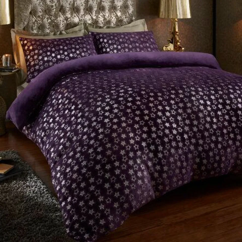 BOXED SIGHBURGH PURPLE KINGSIZED DUVET COVER SET