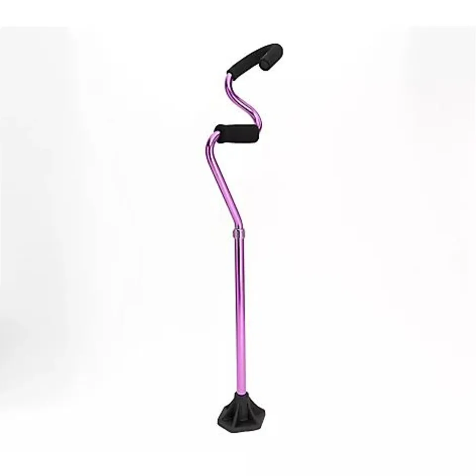 STRONG ARM COMFORT CANE WITH STANDING BASE & LIGHT IN PURPLE BOXED
