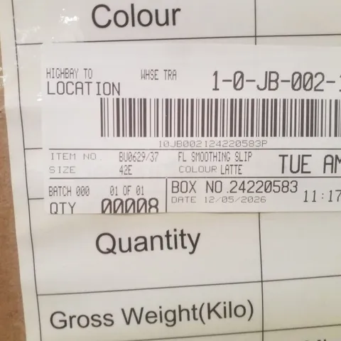 BOX CONTAINING APPROXIMATELY 8X BRAND NEW FIGLEAVES SMOOTHING SLIP - COLOUR LATTE - SIZE 42E
