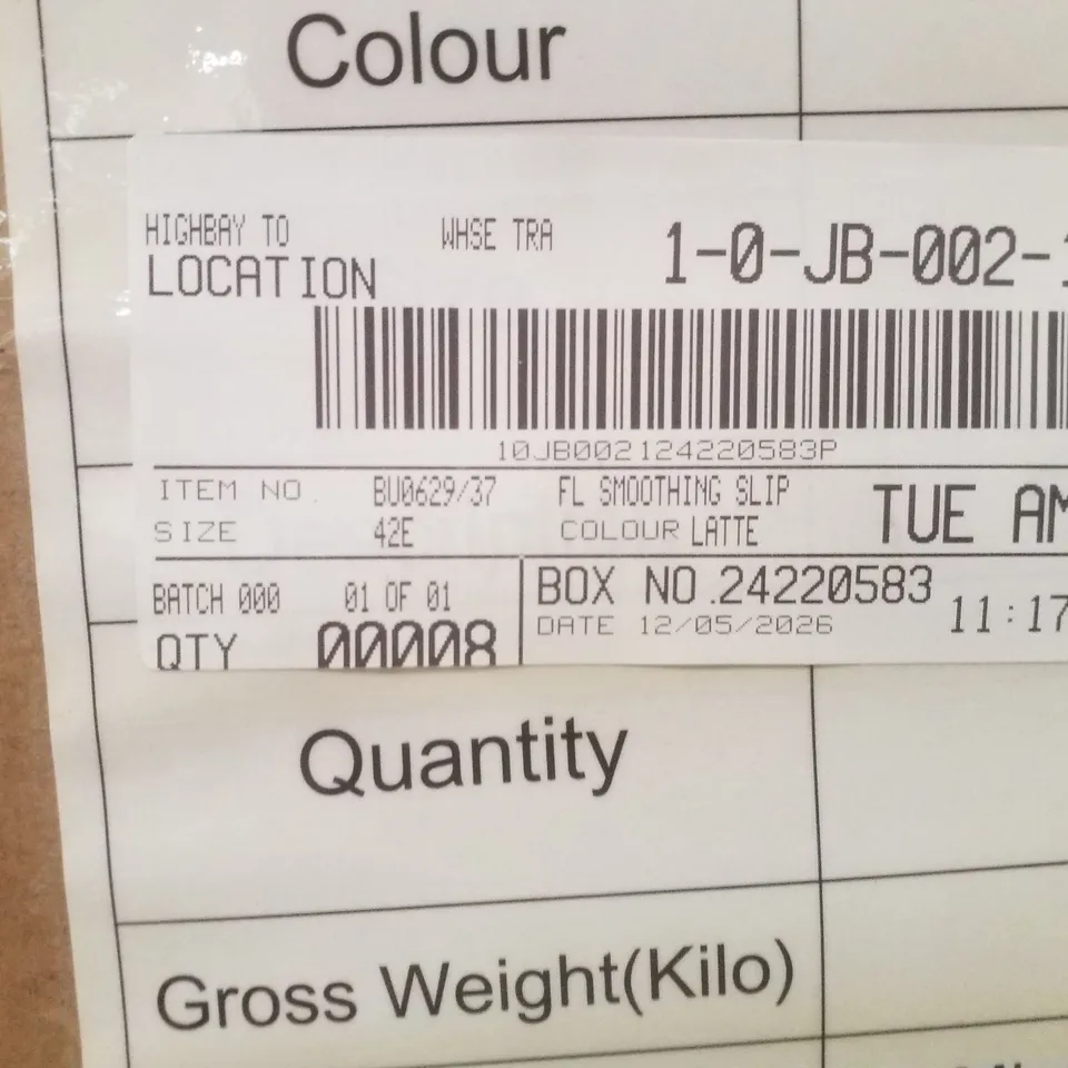 BOX CONTAINING APPROXIMATELY 8X BRAND NEW FIGLEAVES SMOOTHING SLIP - COLOUR LATTE - SIZE 42E