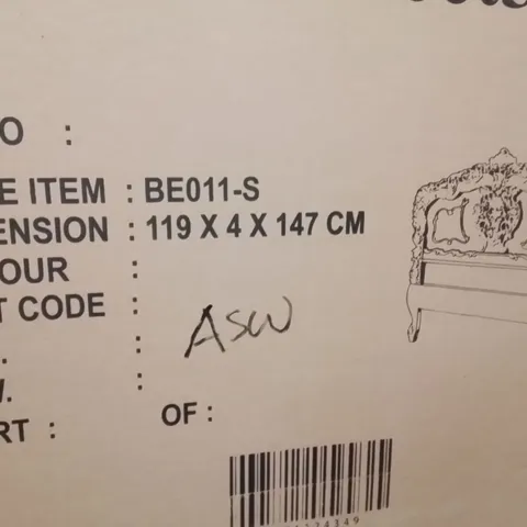 BRAND NEW HOMESDIRECT365 SILVER ROCOCO ANTIQUE FRENCH STYLE HEADBOARD