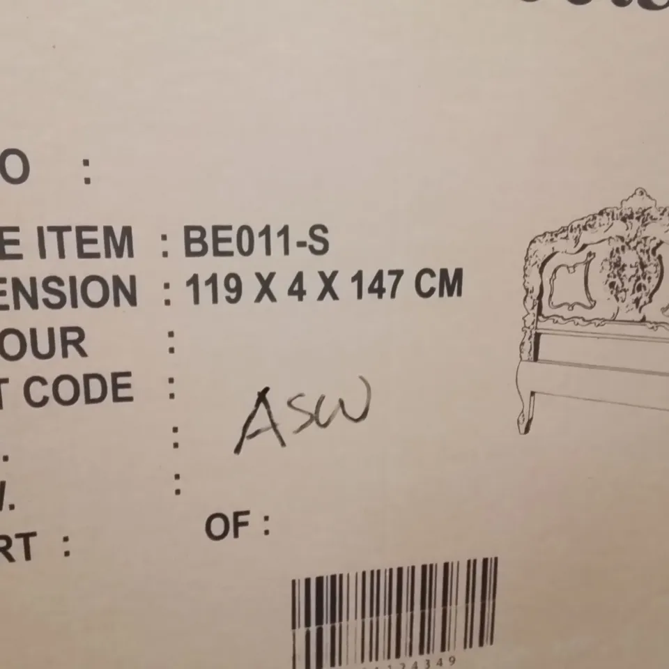 BRAND NEW HOMESDIRECT365 SILVER ROCOCO ANTIQUE FRENCH STYLE HEADBOARD