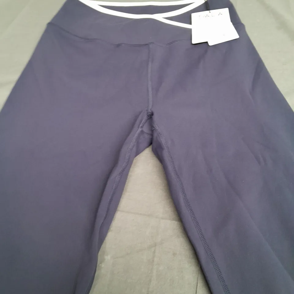 TIALA DAYFLEX CONTRAST TRIM WRAP HIGH WAISTED LEGGINGS IN BLUE - MEDIUM