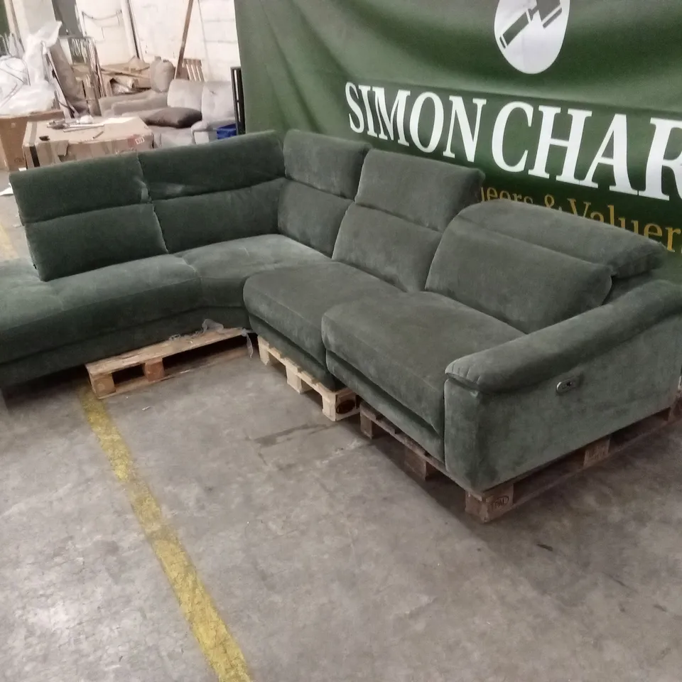 DANETTI SERENE DARK GREEN FABRIC LARGE LEFT HAND CORNER CHAISE RECLINER SOFA RRP £3499