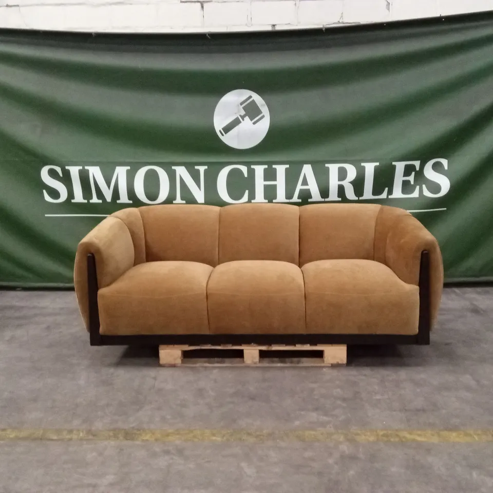 DANETTI TEAGAN OCHRE FABRIC 3 SEATER SOFA RRP £1799