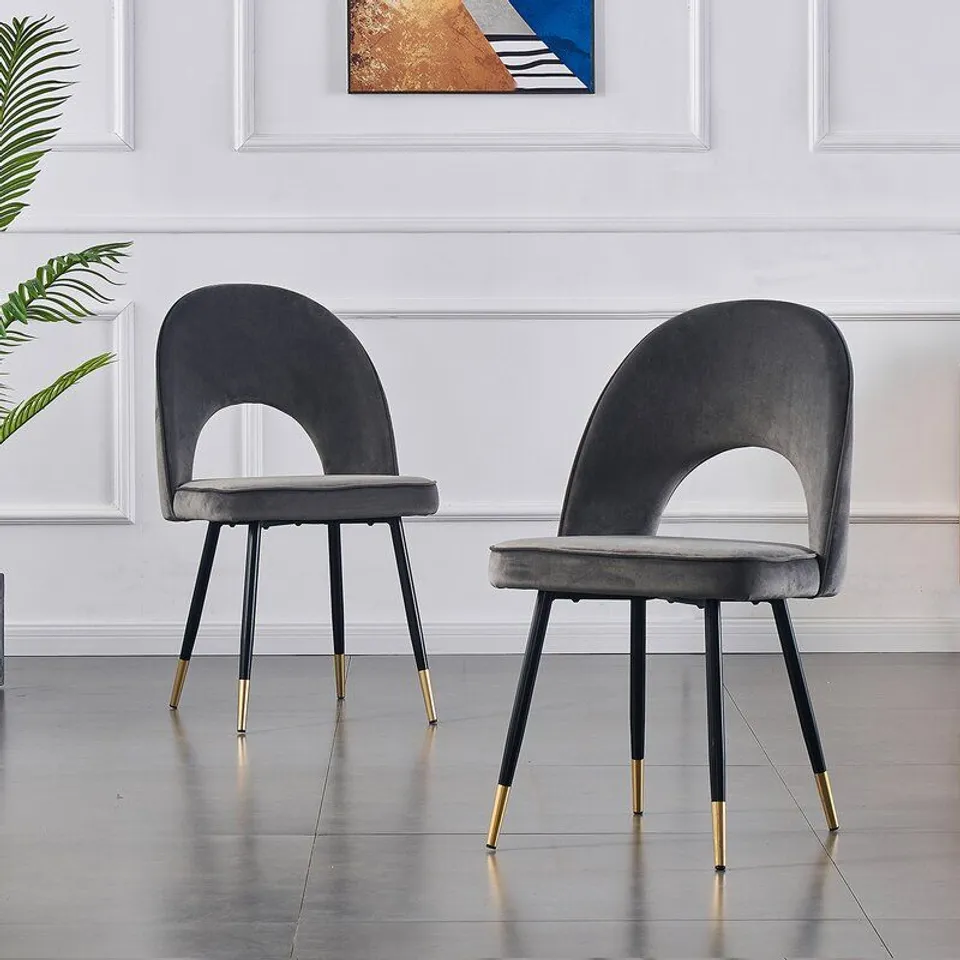BOXED ZACKERY UPHOLSTERED DINING CHAIR - GREY