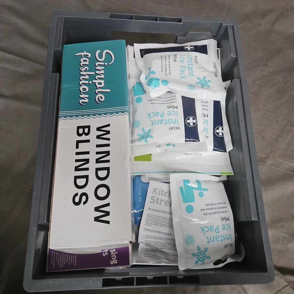 APPROXIMATELY 15 ASSORTED HOUSEHOLD ITEMS TO INCLUDE INSTANT ICE PACK, DRAGONHAWK TATTOO SUPPLY , ETC 