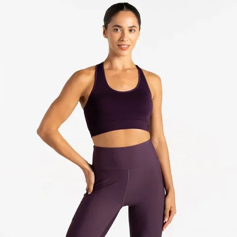 BRAND NEW DARE 2B WOMENS DON’T SWEAT IT II SPORTS BRA DEEP PLUM XL